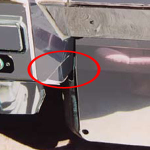 Peterbilt 1995-2000 stainless steel right side, under dash trim