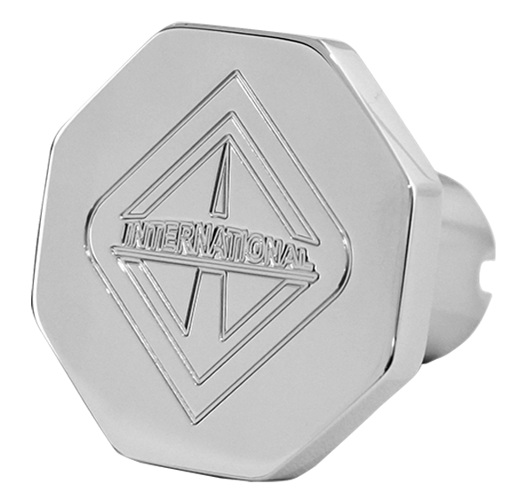 International logo chrome billet aluminum brake knob - SINGLE