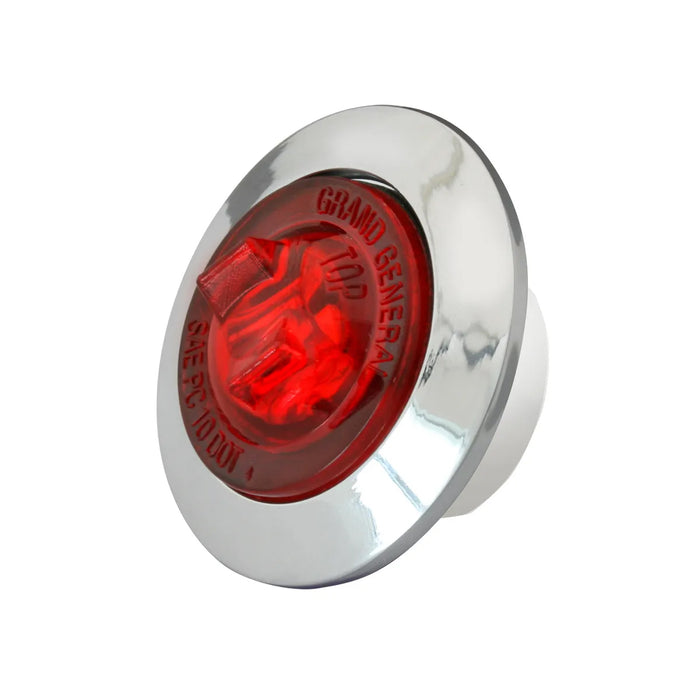 Red 1" mini 1 diode dual function LED light w/ chrome bezel