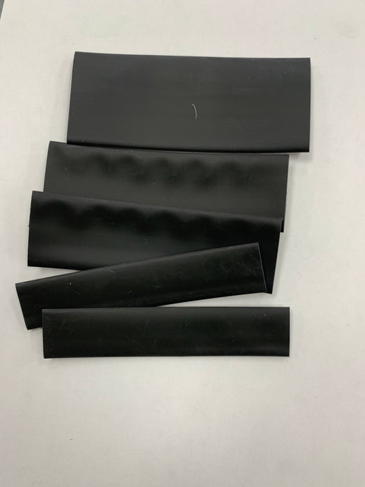 Assorted black 4" heat shrink tubing - 5 pieces