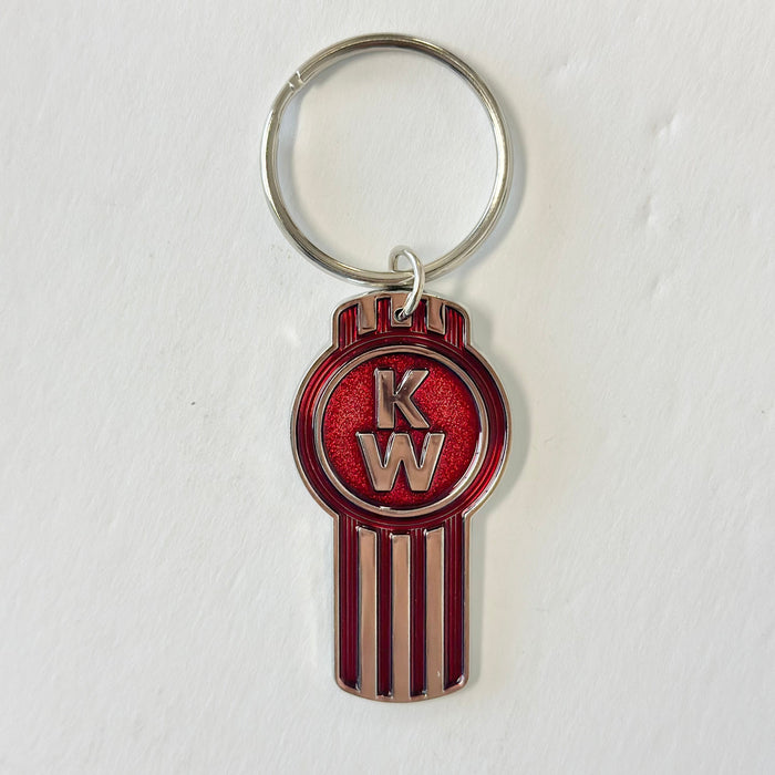 Kenworth keyhole-shaped chrome keychain