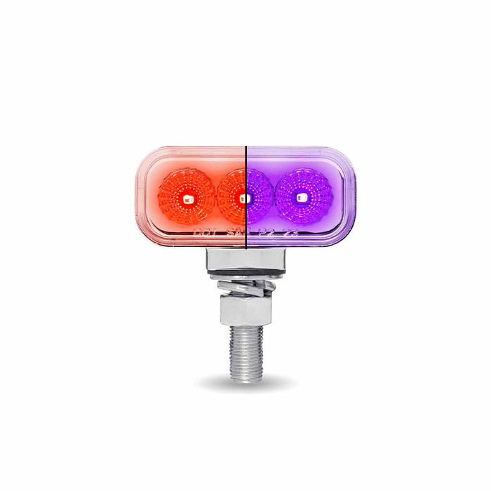 Dual Revolution Amber/Red/Purple 1.8" MINI rectangular pedestal LED marker/turn signal/auxiliary light