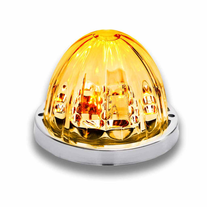 "Starburst" Amber 19 diode watermelon-style LED marker/turn signal light - CLEAR lens