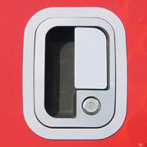 Peterbilt 386/389 2005+ stainless steel door latch/key hole surround - PAIR