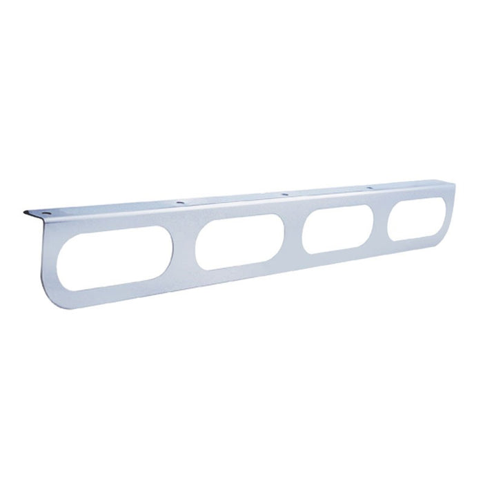 Stainless steel light bracket w/4 oval light holes - rounded edge