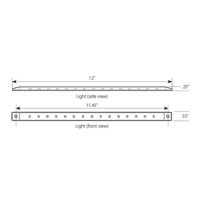 12" ultra-thin 15 diode LED marker light bar