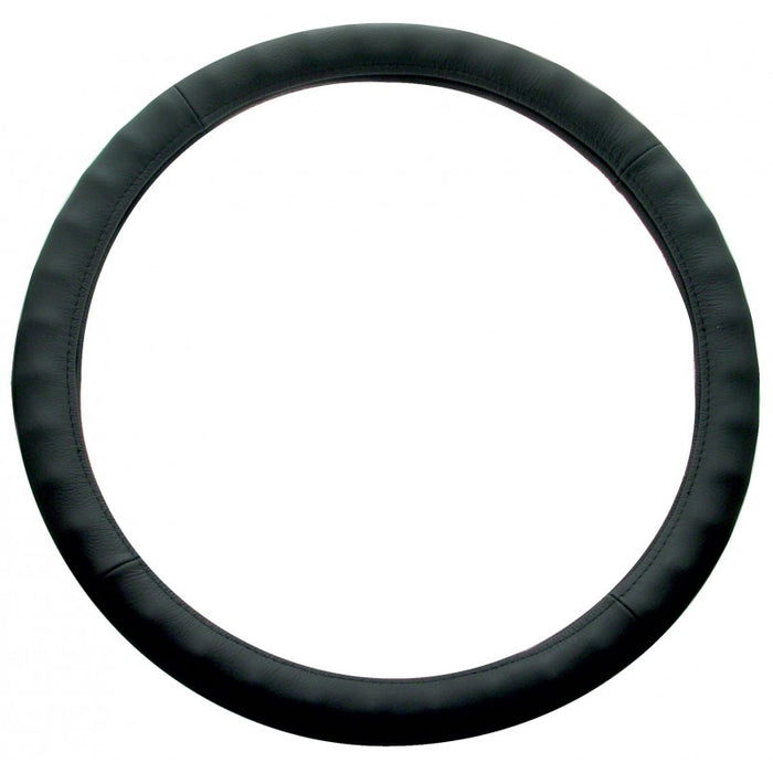 18" black leather steering wheel cover