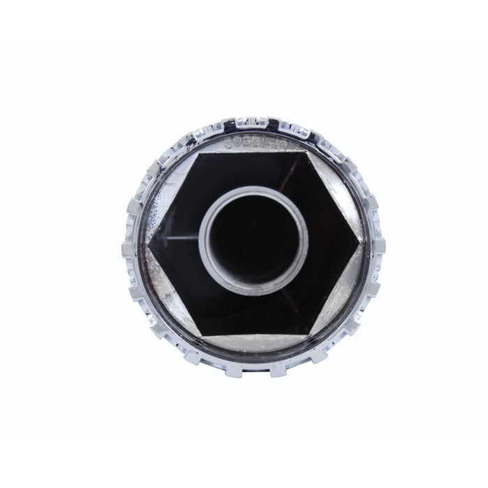 33mm chrome plastic extra-long spike thread-on lugnut cover w/flange