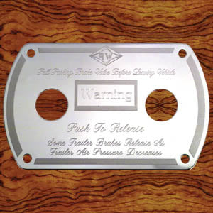 Rockwood Peterbilt -2005 stainless steel Parking Brake control plate