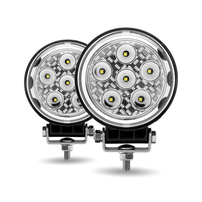 "Radiant Series" White 9 diode LED work light with side diodes - PAIR, 1080 lumens