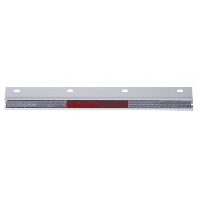24" aluminum top mudflap plate with red and white reflector - PAIR