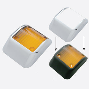 Volvo chrome plastic sleeper light bezel for incandescent turn signal