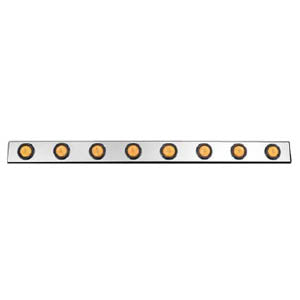 48" stainless steel channel w/8 round 2" light holes