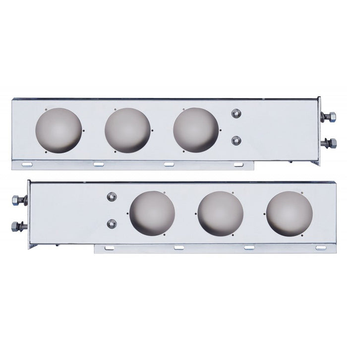 Stainless steel economy mudflap hangers w/6 round 4" light holes - PAIR