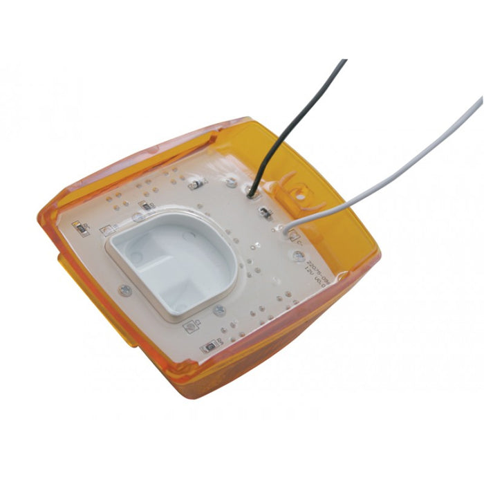 Amber 17 diode Kenworth-style rectangular LED cab light w/reflector
