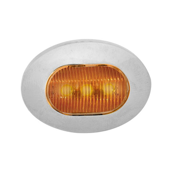 Amber 1" mini oval button LED turn signal light
