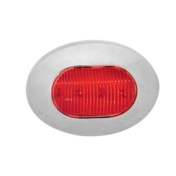 Red 1" mini oval button LED turn signal light