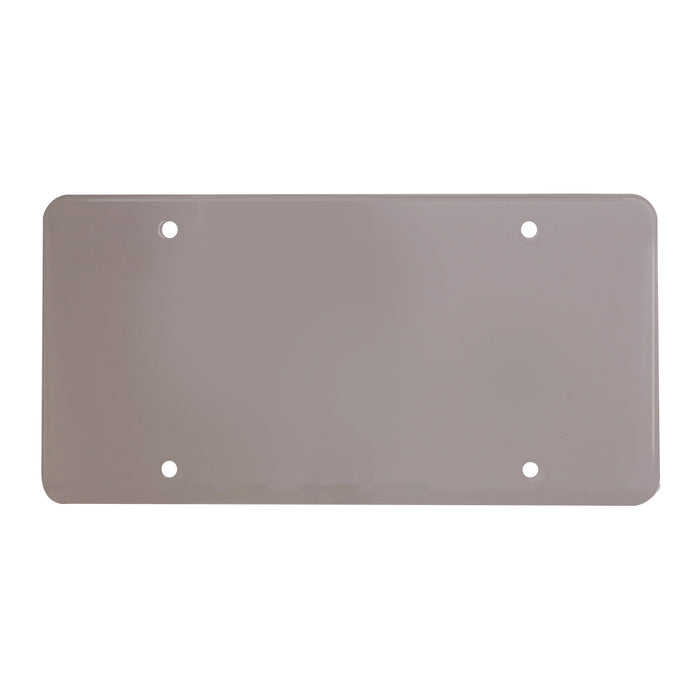 Smoked gray plastic license plate protector - flat style