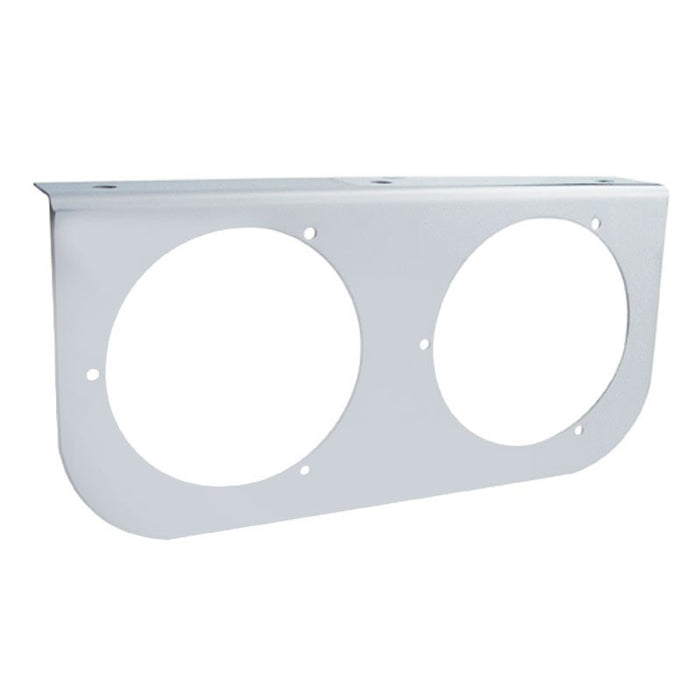 Stainless steel light bracket w/2 round 4" light holes - rounded edge