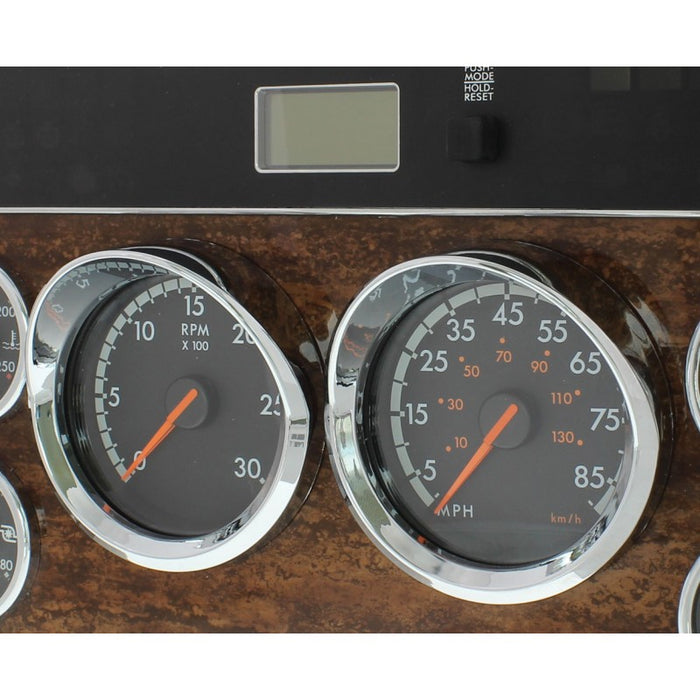 Freightliner Cascadia chrome plastic large speedometer/tachometer gauge cover