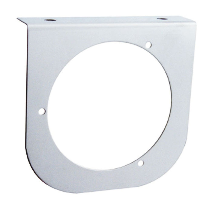 Stainless steel light bracket w/1 round 4" light hole - rounded edge