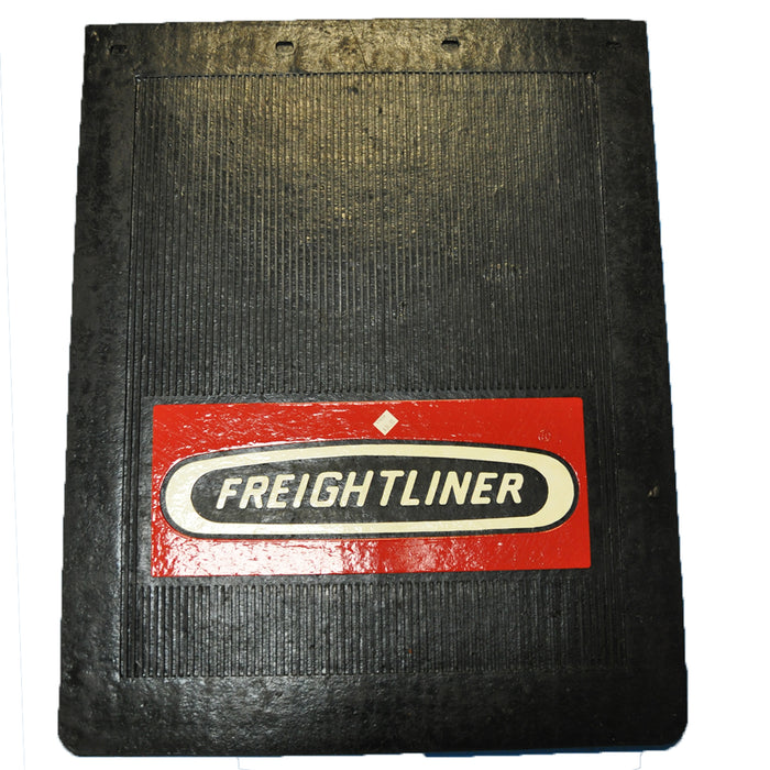 Freightliner 24" x 30" deluxe black mudflap w/red and white logo