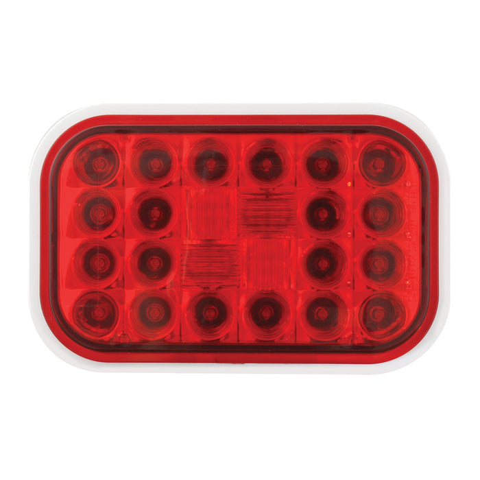Pearl Red rectangular 24 diode LED stop/turn/tail light