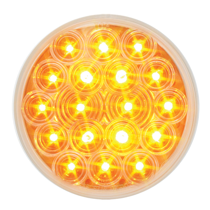 "Fleet" Amber 4" round 18 diode LED turn signal light - CLEAR lens