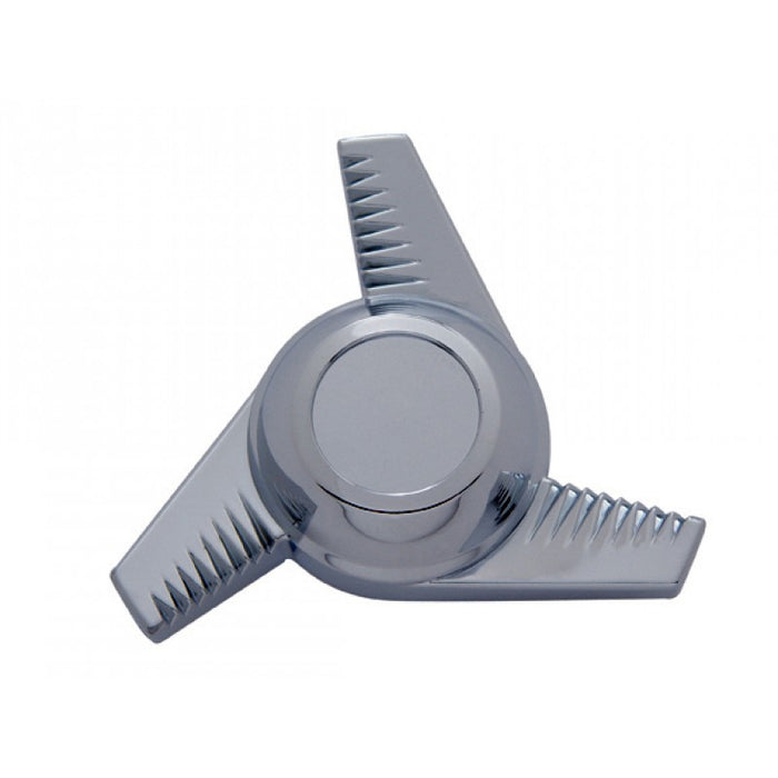 Chrome plastic 5" diameter groovy hub cap spinner - left spin