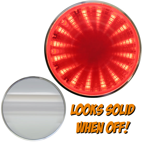 3D Red Piranha tunnel-style 2" round LED marker light