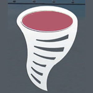 Peterbilt "Whirlwind" stainless steel logo trim - PAIR