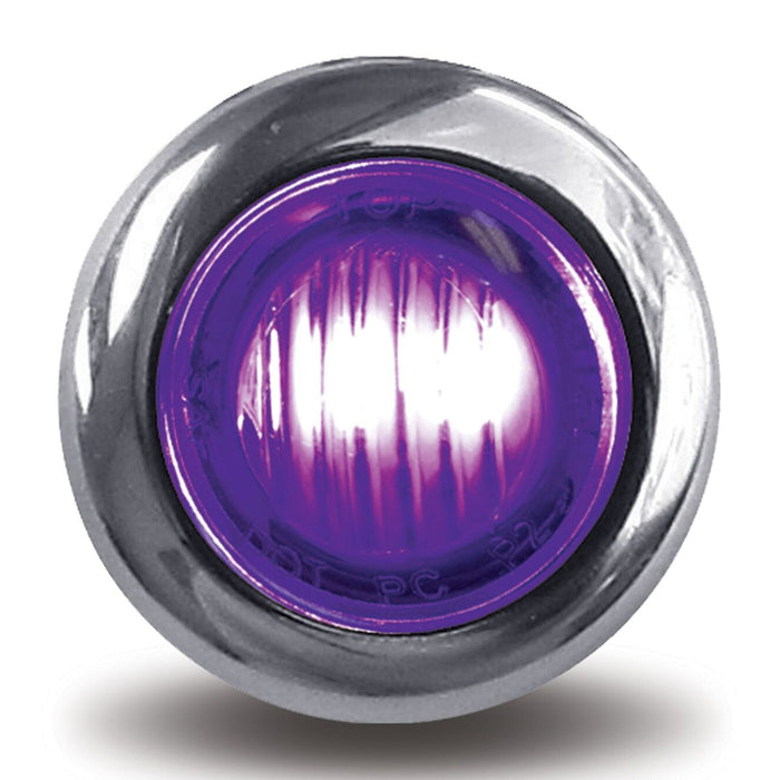 Dual Revolution Amber/Purple 1" mini button LED marker light - CLEAR lens