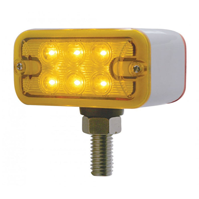 T-Mount Amber/Red rectangular 6 diode LED turn signal pedestal light