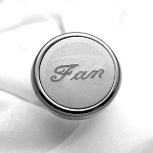 "Fan" aluminum plate w/"Own the Road" detail for small chrome knobs