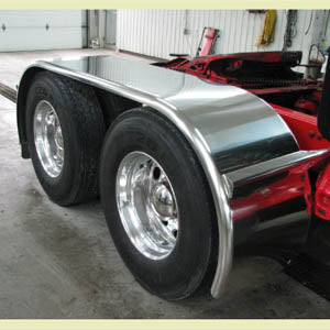 Stainless steel smooth full fenders with extra long drop - PAIR
