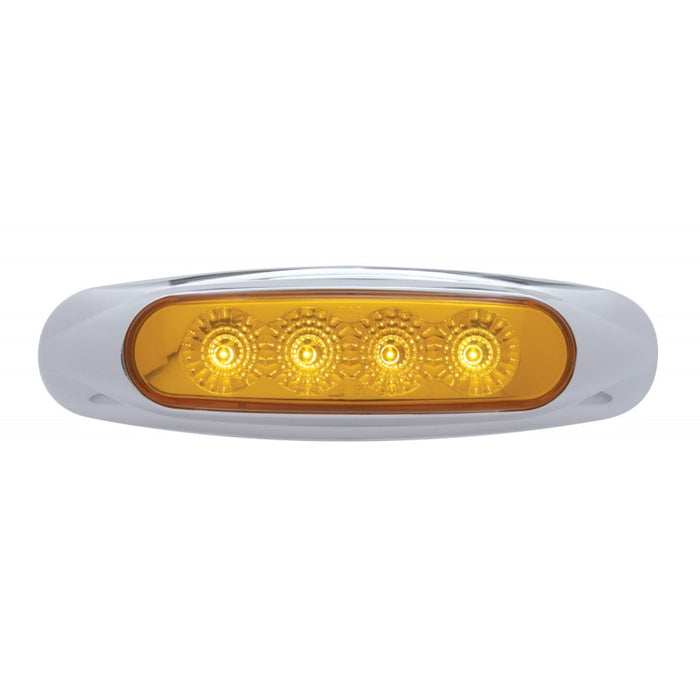 Amber 4 diode LED marker light w/chrome bezel