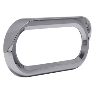 Oval "Stealth" chrome plastic screwless grommet cover with visor