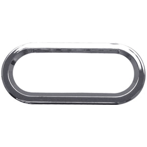 Oval "Stealth" chrome plastic screwless grommet cover without visor