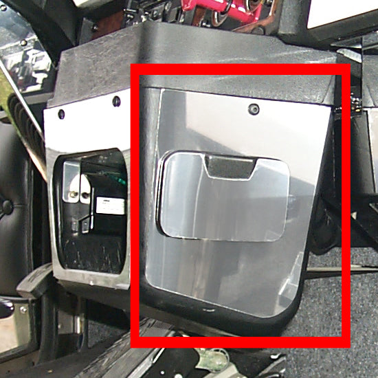 Kenworth -2001 stainless steel ash tray cover and surround - passenger's side