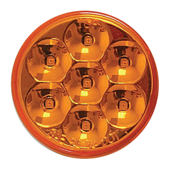 Pearl Amber 2" round low-profile 7 diode LED marker light
