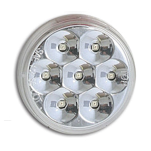 Pearl Amber 2" round low-profile 7 diode LED marker light - CLEAR lens