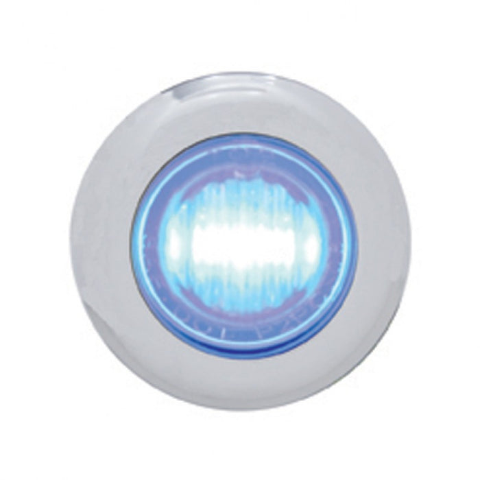 Blue 3 diode LED 1" mini auxiliary light - single function, CLEAR lens