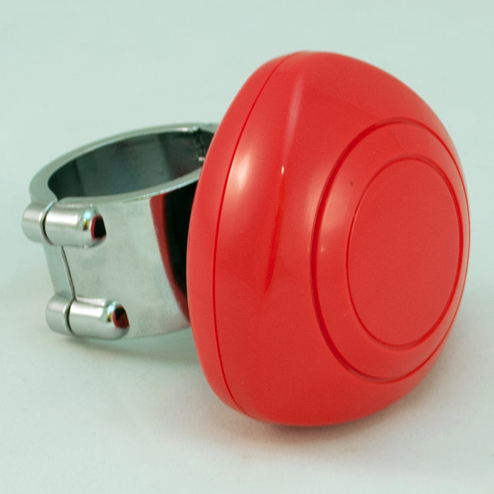 Red plastic steering wheel spinner knob