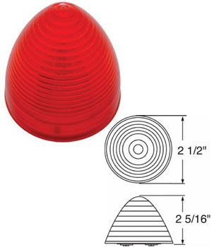Red 2.5" beehive incandescent marker/clearance light
