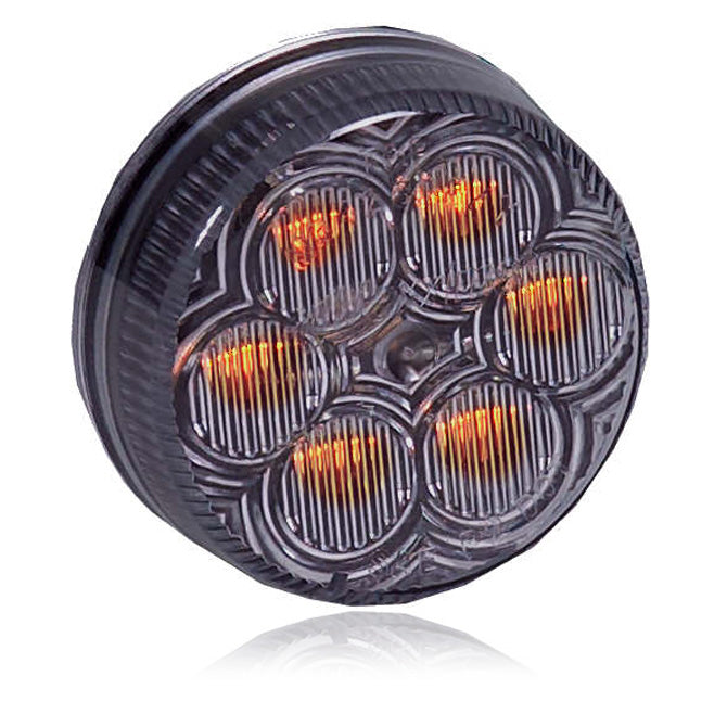 Maxxima amber 2" round 6 diode LED marker light - CLEAR lens