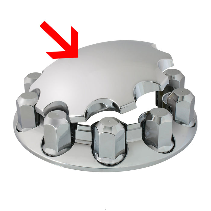 Chrome plastic replacement center cap for "Premier" axle covers