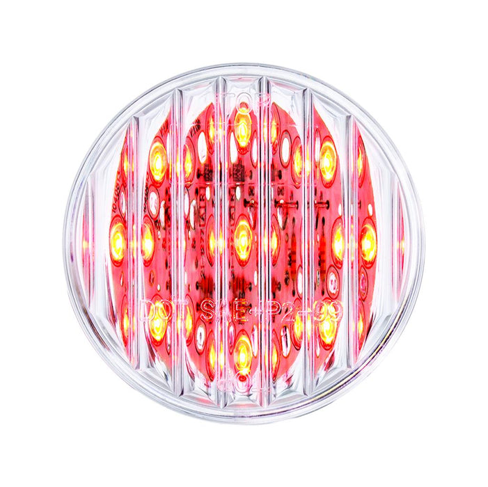 Red 2" round 9 diode LED marker/clearance light - CLEAR lens