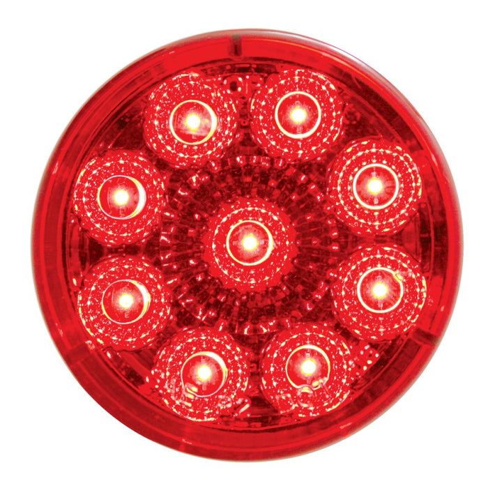 Red 2" round 9 diode LED marker light w/reflector
