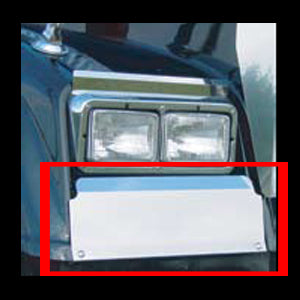 Freightliner Classic XL stainless steel under headlight fender guard - PAIR
