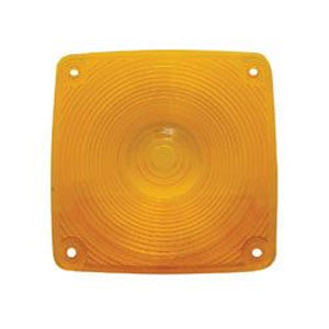 Amber plastic lens for square incandescent turn signal light